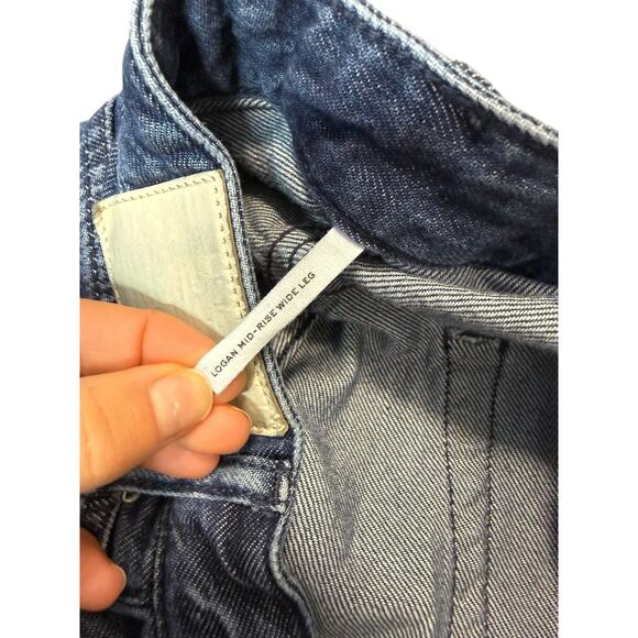 rag & bone Logan High-Rise Wide-Leg Jeans Medium Wash Women's 27 - Picture 5 of 10